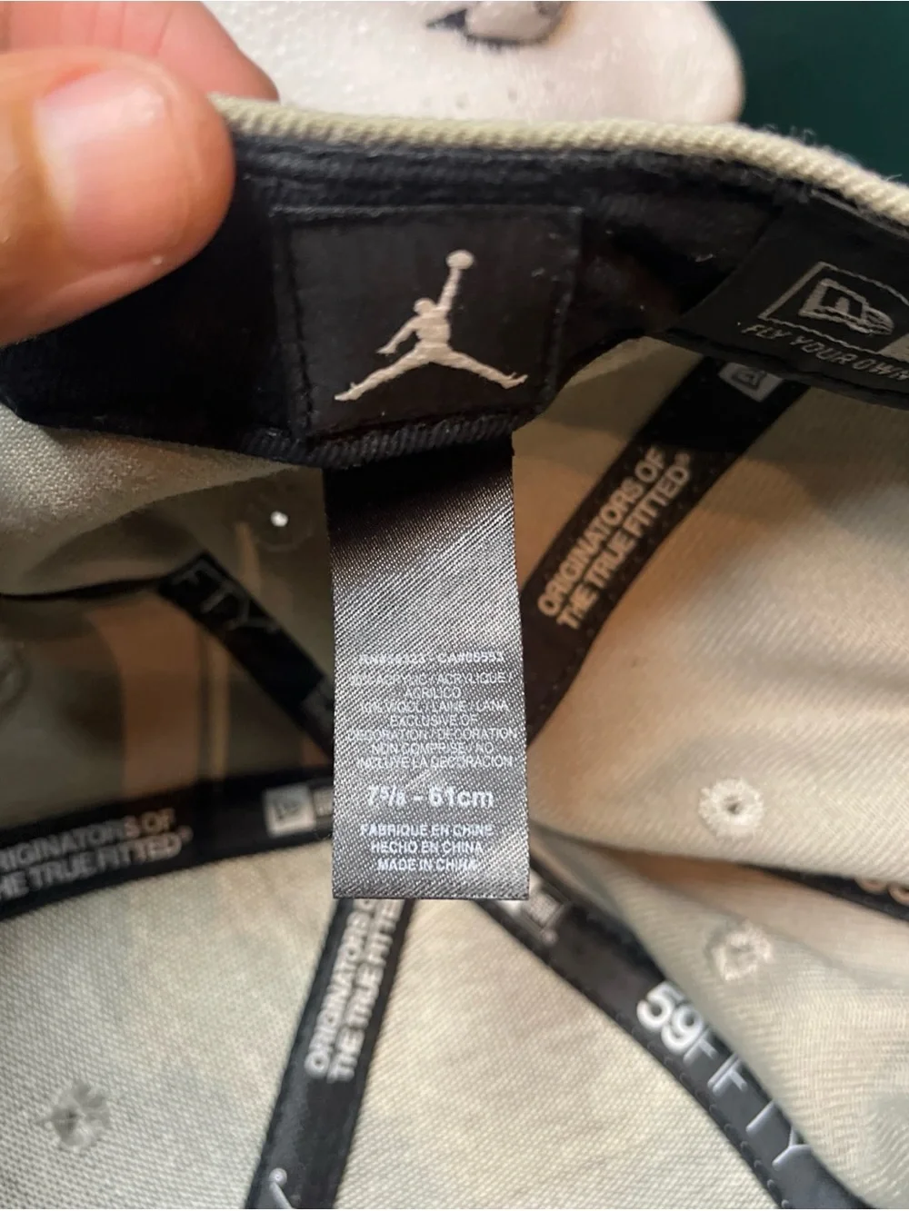 Air Jordan Hat Men Sz 7 5/8 Gray White Embroidered Logo 59Fifty New Era Fitted
